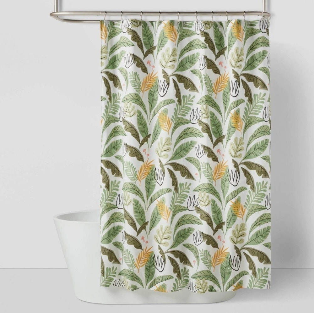 Pillowfort Botanical Shower Curtain – Twill Fabric – 72" x 72"